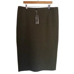 NWT Eileen Fisher Silk & Organic Cotton Interlock Pencil Skirt in Oregano 1X